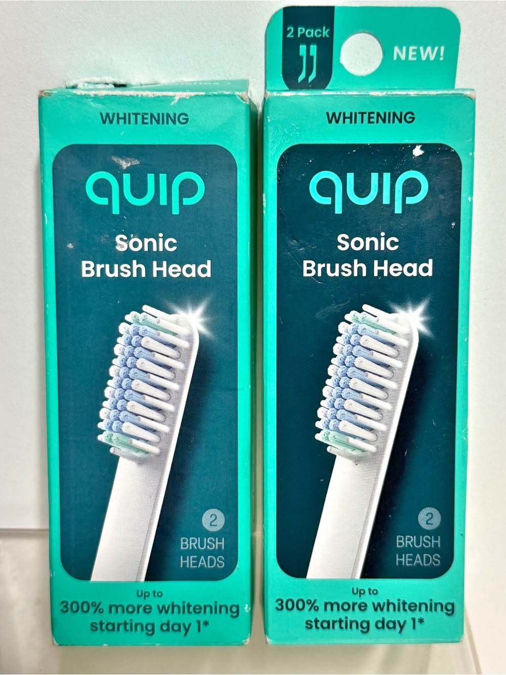 (6 Brush Heads Total) Quip Sonic Brush Head SOFT White & Gray 3 Packs Of 2